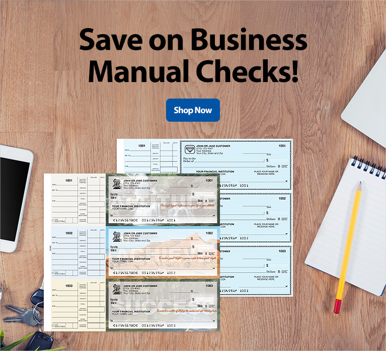 Save on Business Manual Checks! - Shop Now