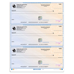 High Security 3 to a Page Checks - Blue Safety