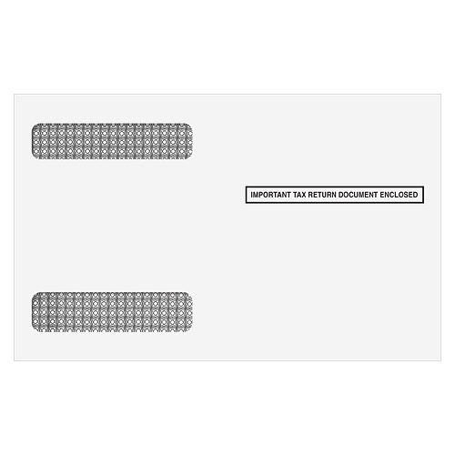 Double Window Envelope for W-2 Laser 4-up Horizontal Tax Forms